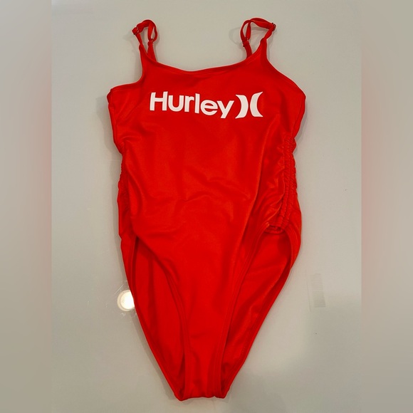 Hurley Womens Bikini One Piece Swimsuit Orange Corral Size LARGE - Picture 1 of 4